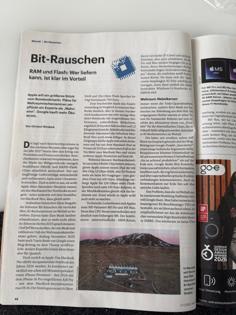 Bit-Rauschen Artikel in der CT March 2026